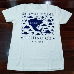 Lucy Buffett's Lulu's Destin Florida Saltwater Game Fishing T-Shirt Adult Small